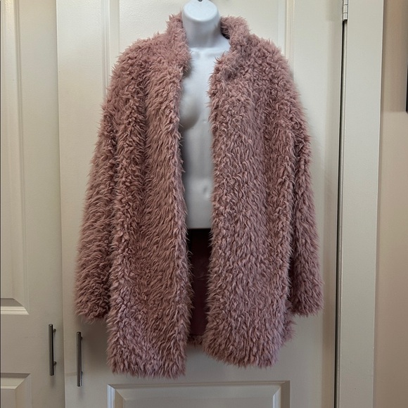 Laura Ashley Jackets & Blazers - Laura Ashley Pink Fuzzy Coat